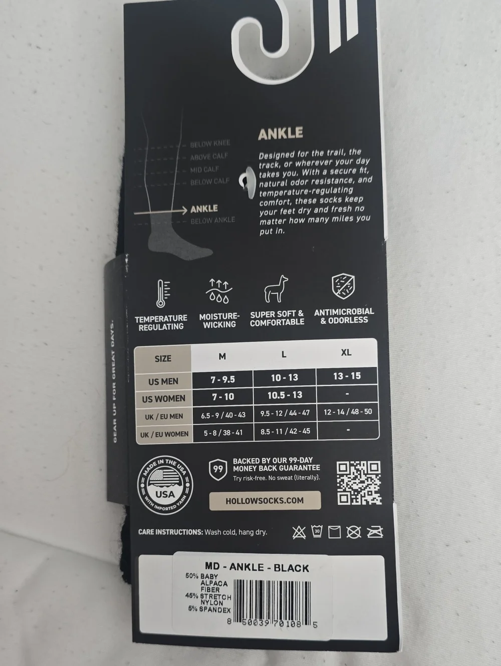Hollow Performance Alpaca Socks - NWT - M
